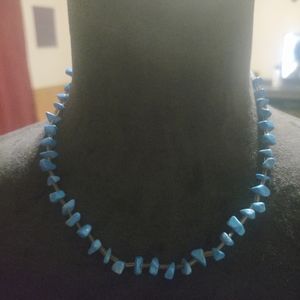 Blue and silver necklace 18 inches